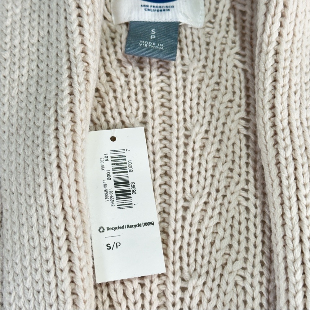 Old Navy cozy chunky knit open front longline cable cardigan sweater S latte - Picture 5 of 9